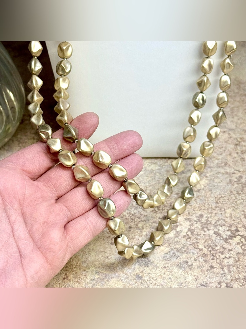 NWT Chico’s double strand gold tone nugget necklace - Picture 2 of 4